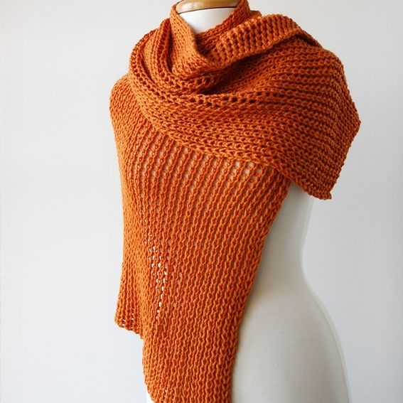 Handmade Elegant Hand-Knit Shawl / Wrap - Custom Colors And Materials ...