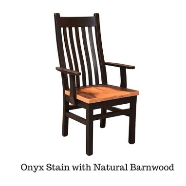 Custom Made Reclaimed Wood Mission Chair (Onyx Stain And Natural Barnwood Seat)