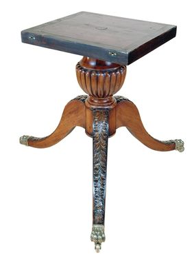 Custom Made English Georgian Crotch Mahogany Pedestal Dining Table