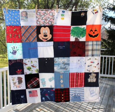 Custom Made Baby Clothes Memory Blanket - Chenille Back