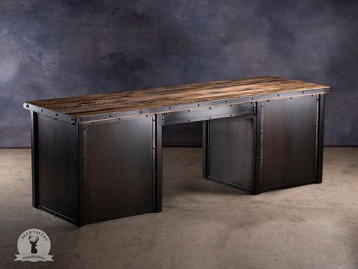 Custom Made Reclaimed Barnwood Desk, Reclaimed Wood Executive Desk, Desk