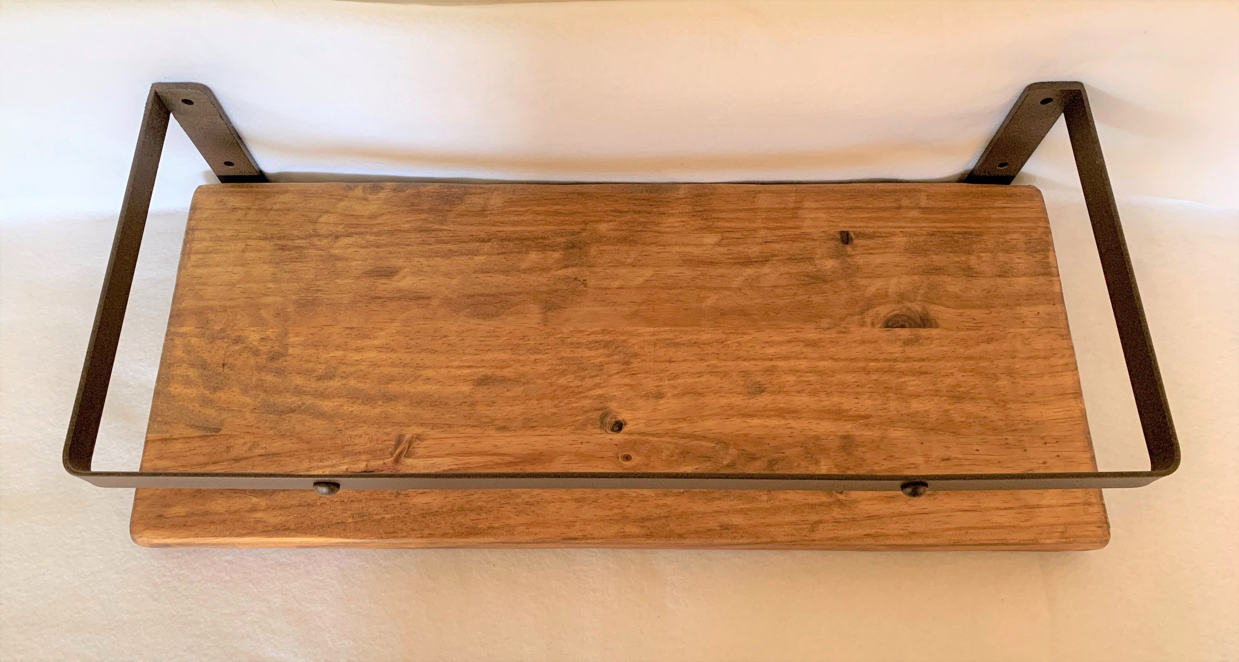 Hand Crafted Farmhouse Shelf, Rustic Country Shelves, Metal & Wood Wall