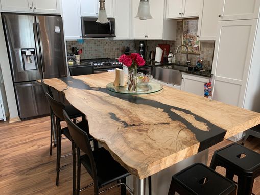Custom Made Live Edge River Table - Epoxy Resin Dining Table
