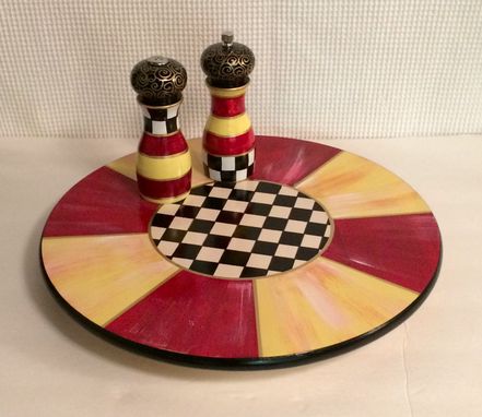 Custom Made Painted Lazy Susan // Painted Turntable // Whimsical Painted Lazy Susan