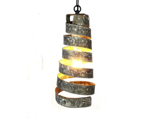 Custom Made Wine Barrel Ring Pendant Light - Copula - Made From Retired California Wine Barrel Rings