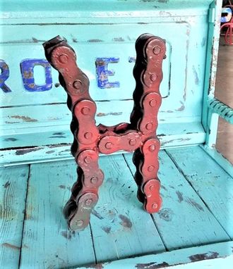 Custom Made Handmade Large Metal Chain Letter H Signage