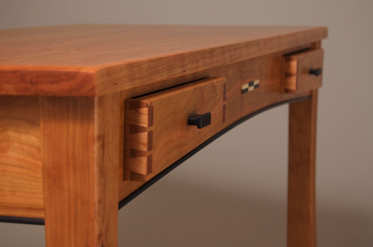 Custom Cherry Writing Desk With Drawers by Joseph Murphy Furniture