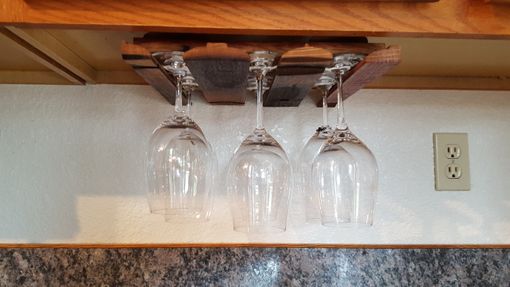 Custom Made Wine Barrel Under Cabinet Wine Glass Rack