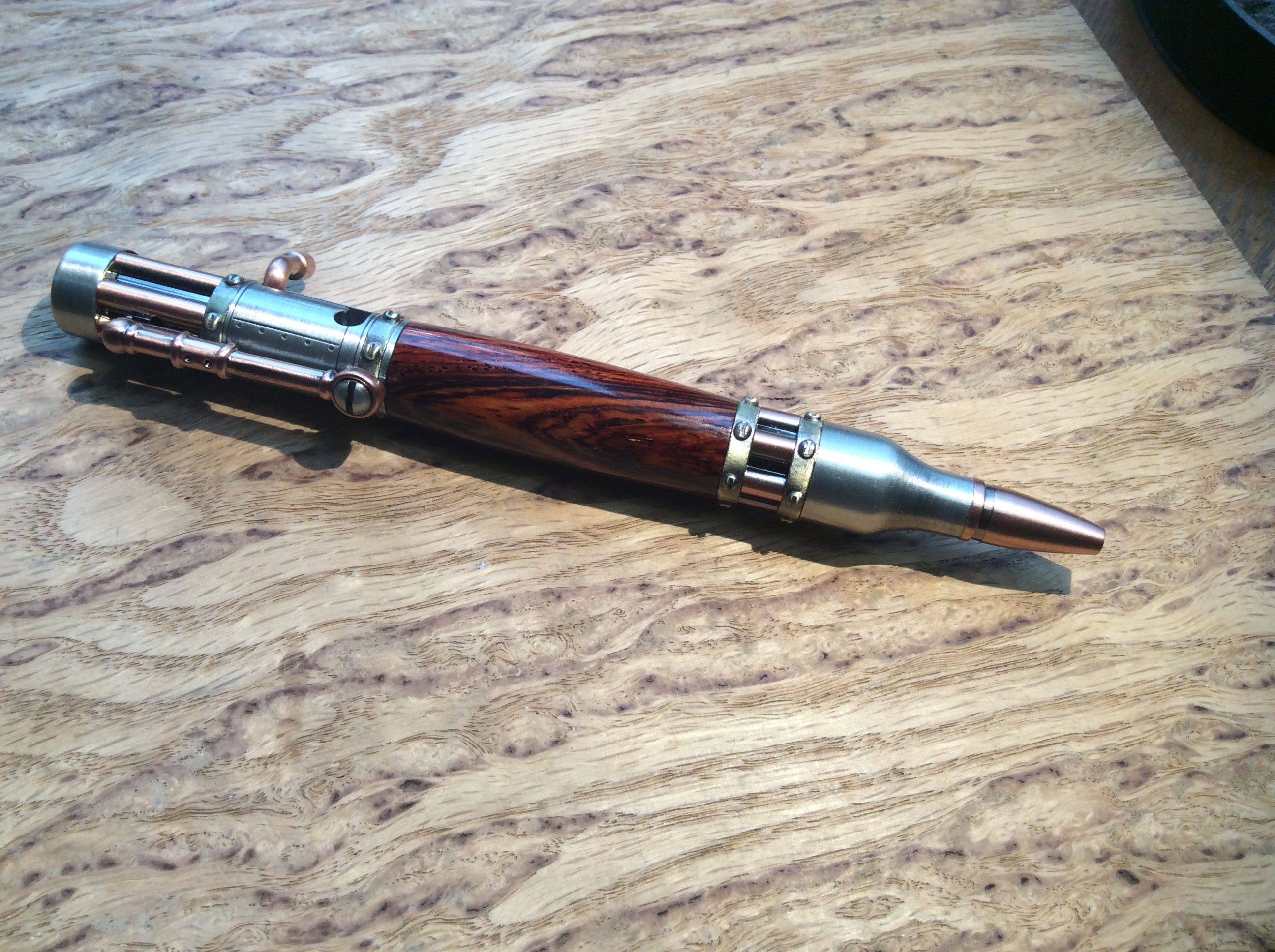 Buy Handmade Antique Pewter And Copper Steampunk Pen With Cocobolo ...