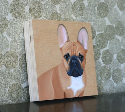 Custom Made Custom Pet Portrait, Wood Panel, Personalized Pet Memorial Dog Cat, Birthday