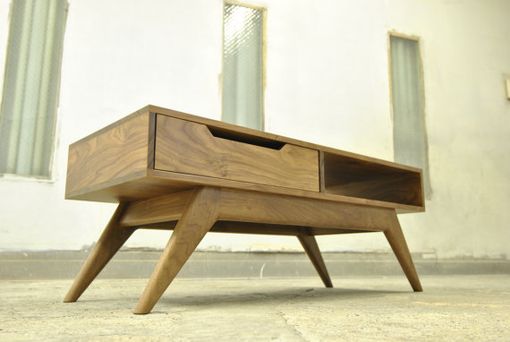 Custom Made Mid Century Inspired Solid Walnut Coffee Table