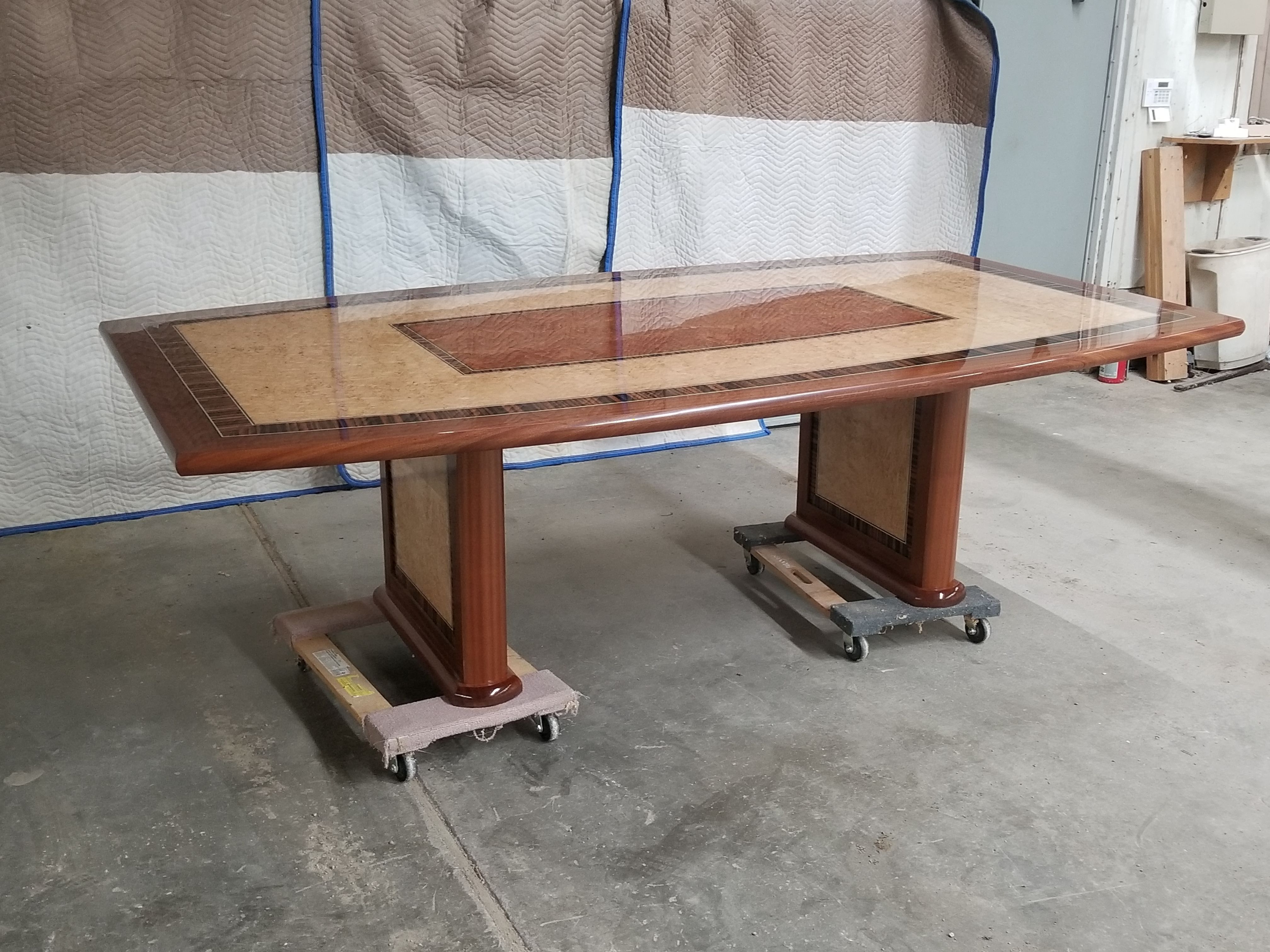 Hand Made Exotic Wood Dining Or Conference Table by Kirk Kreations