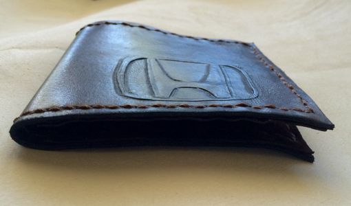 Custom Made Slim Leather And Suede Logo Wallet
