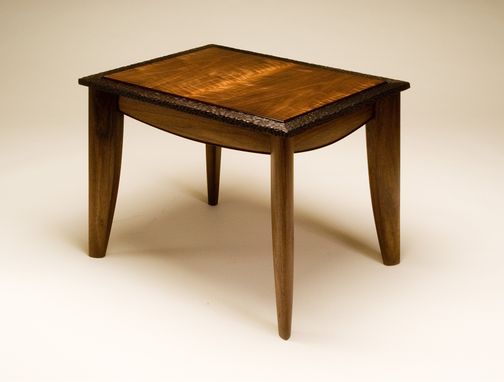 Custom Made Figured Walnut And Wenge Side Table