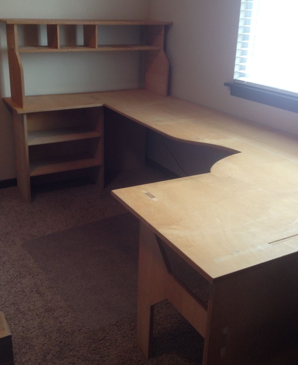 Hand Crafted Birch Plywood Desk No Hardware Required For Assembly by