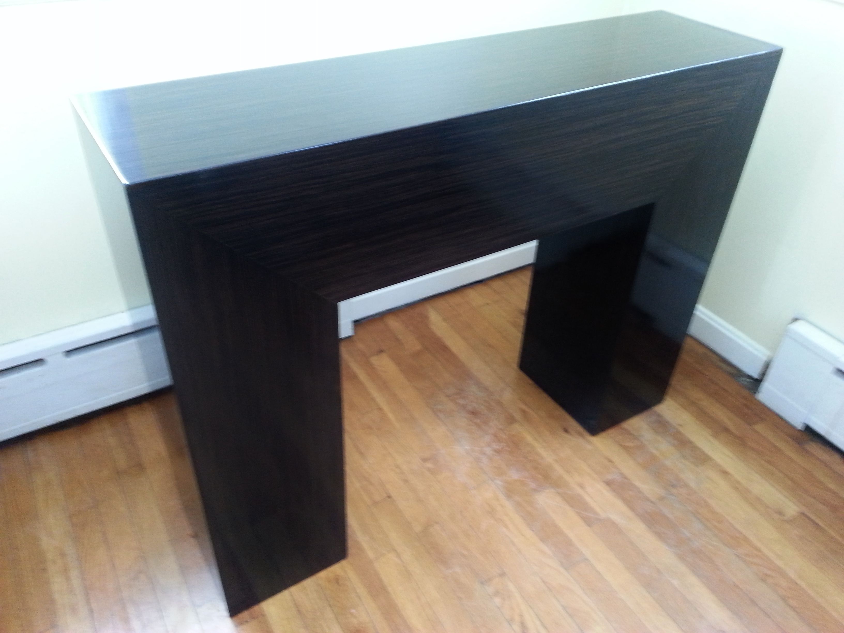Custom Made High Gloss Ebony Console Table By Custom Made