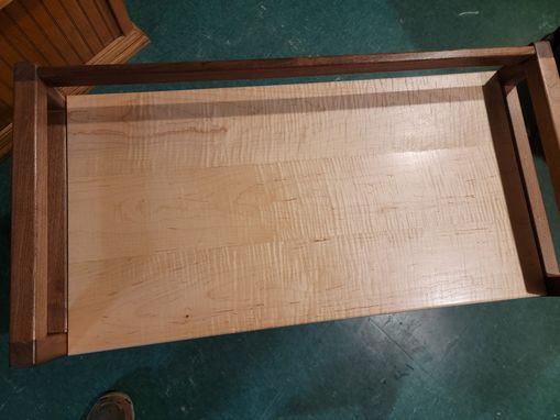 Custom Made Walnut And Curly Maple Entryway Bench