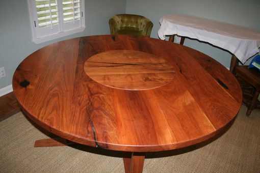 Custom Made Round Mesquite Dinning Table With A Lazy Susan
