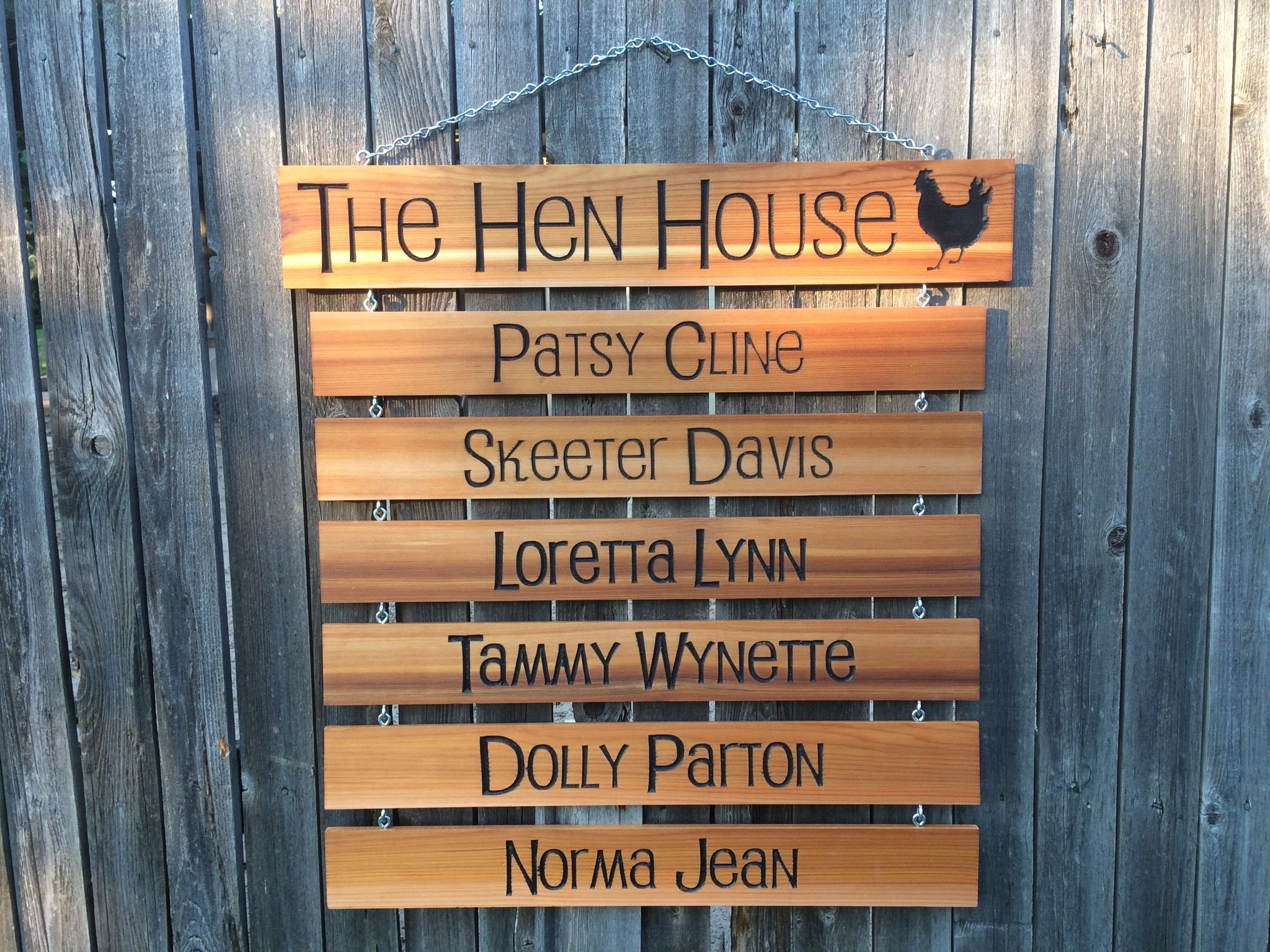 Buy Hand Crafted Large Chicken Name Sign The Hen House, made to order