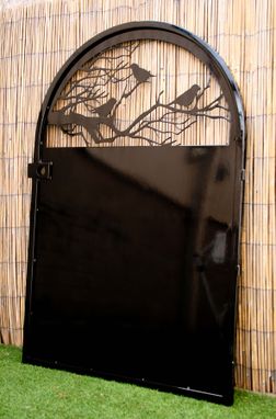 Custom Made Decorative Steel Gate - Steel Panel Art - Outdoor Garden Gate - Metal Art - Birdie