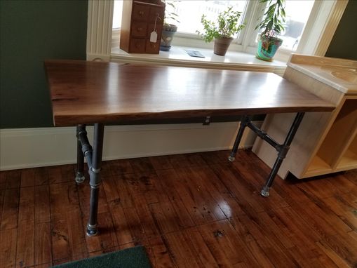 Custom Made Black Walnut Slab Desk