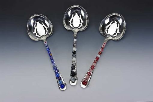 Custom Made Hand Beaded Slotted Vegetable/ Berry Spoon