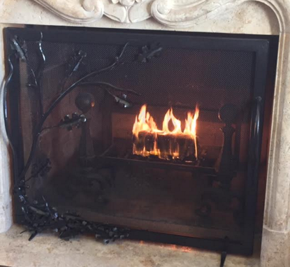 Custom Made Oak And Acorn Autumn Fireplace Screen