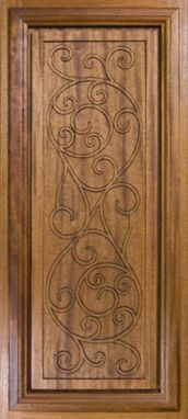 Custom Made Door - Mahogany - Hand Carved "Wrought Iron" Design