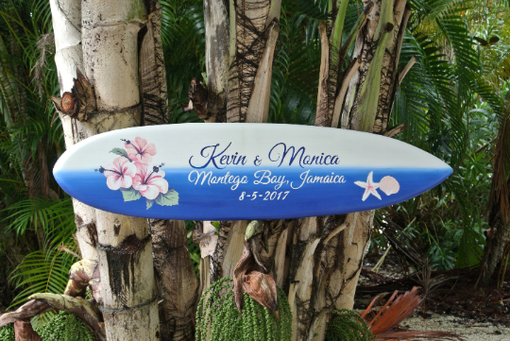 Custom Made Beach Wedding Guestbook Hibiscus Sign, Tropical Jamaica Wedding Decor
