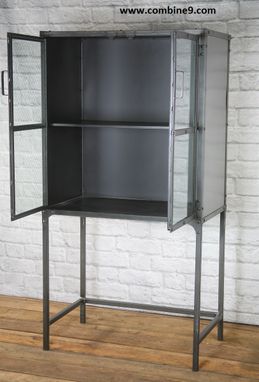Custom Made Modern Industrial Apothecary Cabinet, Medicine Cabinet, Pantry, Display Case, Retail Fixture