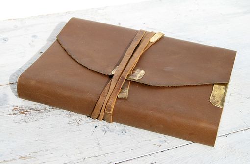 Custom Made Handmade Leather Bound Travel Business Journal Diary Notebook