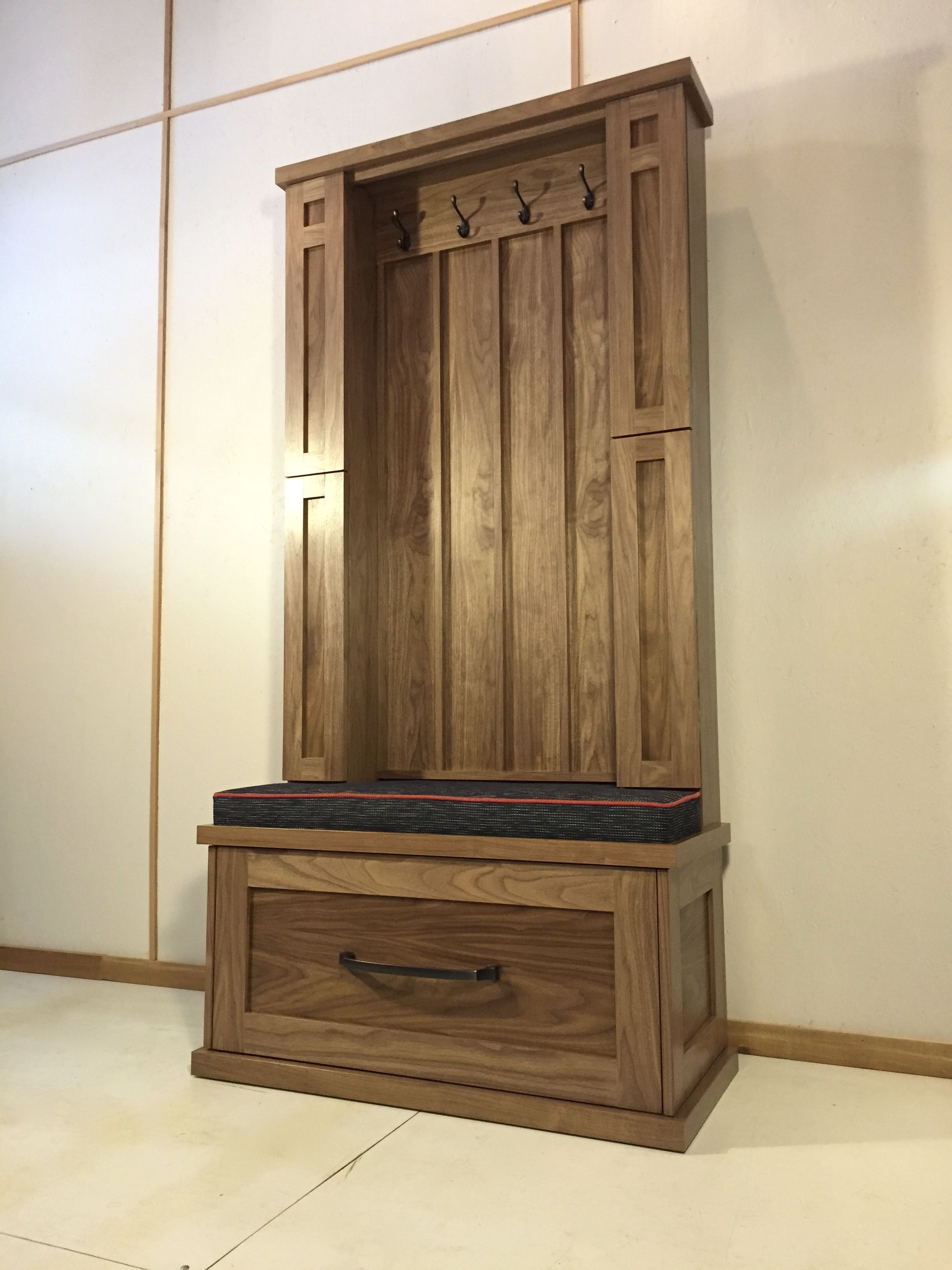 Handmade Walnut Hall Tree by Kula Solutions