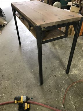 Custom Made Industrial Square Tube Steel And Reclaimed Pine