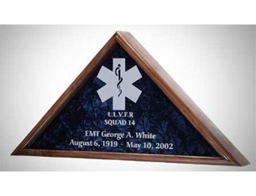 Custom Made Emt Flag Case, Medical Flag Display Case