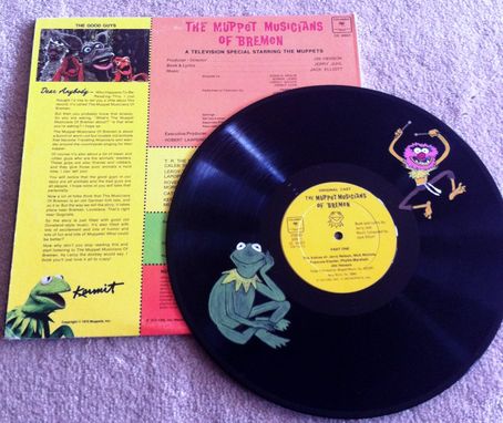 Custom Made Upcycled Hand Painted Vinyl Record - Muppets