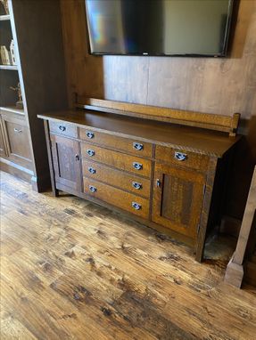Custom Made Mission/Arts And Crafts Style Sideboard, Solid Quarter Sawn White Oak