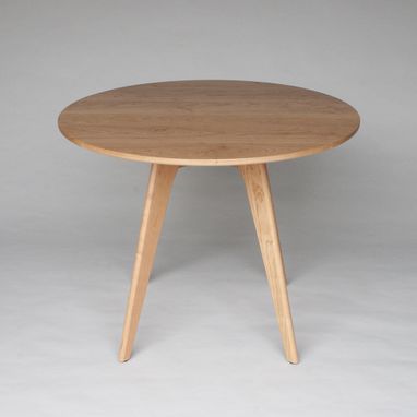 table dining round mid century modern bistro cafe cherry solid wood custommade