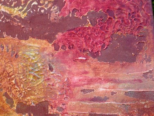 Custom Made Modern Abstract Painting Textured - 8"X16" Rust Brown Ochre By Devikasart