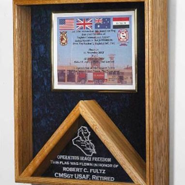 Custom Made Large Military Flag And Medal Display Case