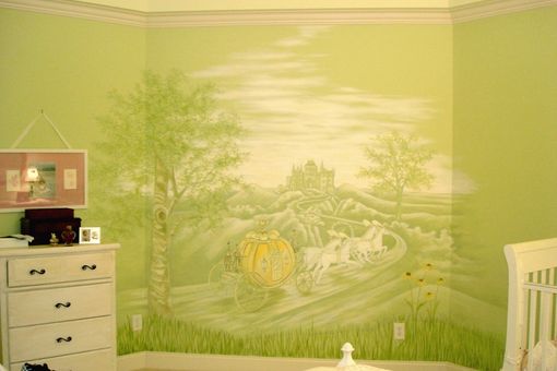 Custom Made Cinderella Girls Room Mural With Wildflowers By Visionary Mural Co.