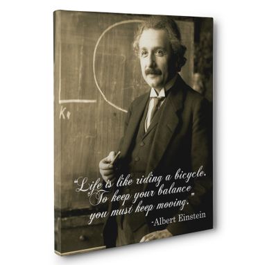 Custom Made Life Is Like Riding A Bicycle Albert Einstein Canvas Wall Art