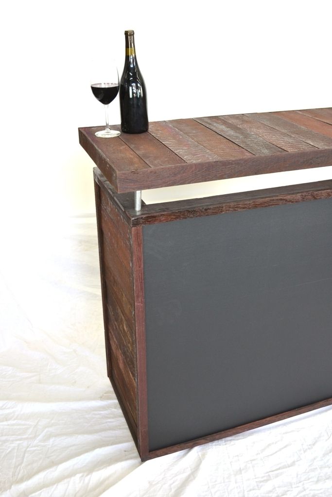 Custom Wine Barrel Hostess Stand Or Bar With Chalkboard Front Rostrum
