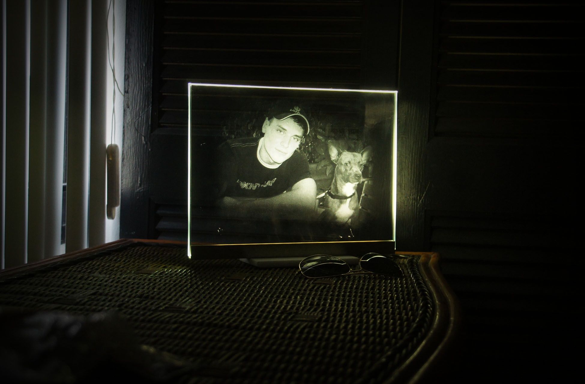 Custom Pet Portrait Led Illuminated Glass Etching Night Display / Lamp (Any Image) by Glassarium