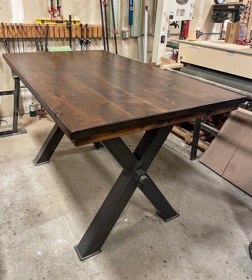 Hand Crafted Modern Industrial Hardwood Dining Table by Rustic + Modern ...