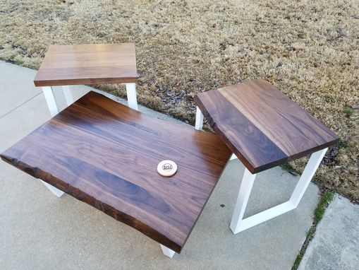 Custom Made Live Edge Walnut Living Room Tables
