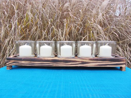 Custom Made Reclaimed Wood Candle Holder Made From Reclaimed Pallet Wood Votive Candle Holder