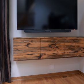 Custom Tv And Media Storage Custommade Rustic Floating Media Cabinet By Ron Cramer