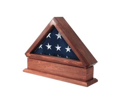 Custom Made Flag Display Case, Pedestal For 3ft X 5ft Flag