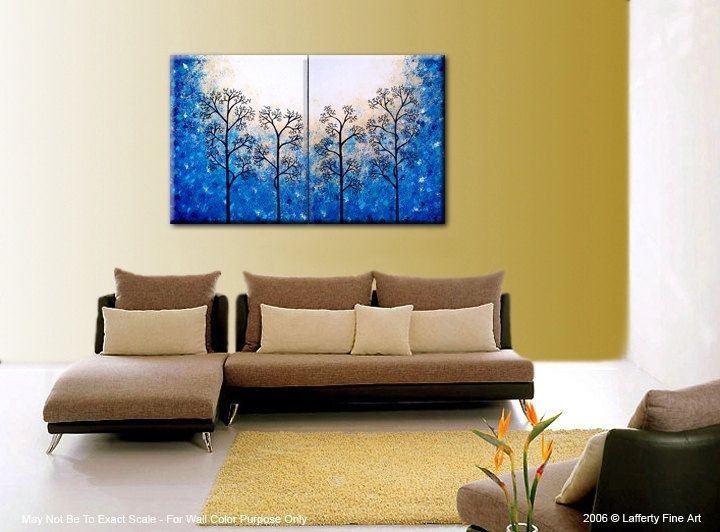Buy Hand Crafted Trees Painting, Abstract Landscape, Original Large ...
