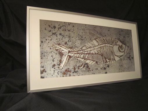 Custom Made Fine Art - Verre Eglomise & Antiqued Mirror - Copper Fish